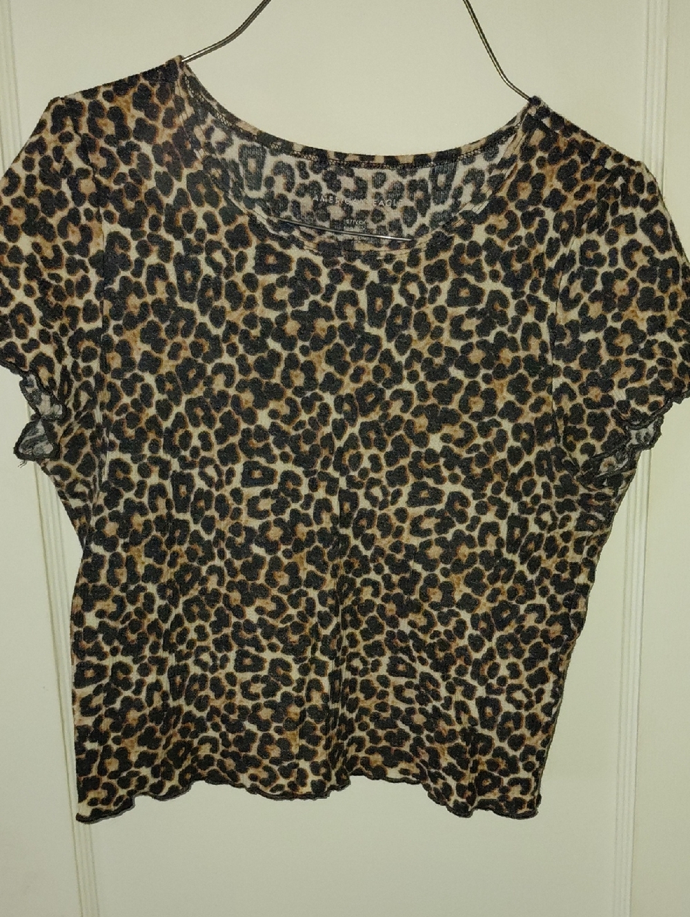 American Eagle Outfitters Leopard Print Crop Top - Brown & Black